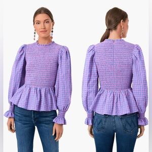 Tuckernuck Hyacinth House Textured Gingham Ruby Blouse